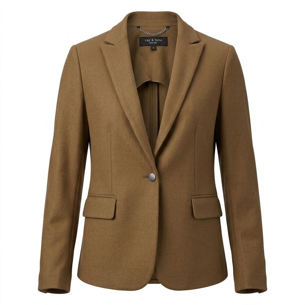 rag & bone 100% Wool Made in USA Brown Blazer Jacket Women Size 0